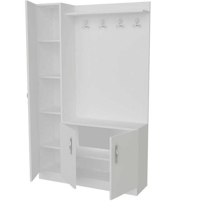 Hanah Home Recibidor Blanco con Estantes Hanah Home Recibidor Blanco con Estantes